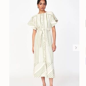 Mirth VIENNA PINTUCK DRESS IN GARDEN STRIPE - Small - NWOT